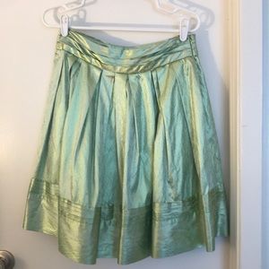 Diane Von Furstenburg Green Snakeskin Print Skirt